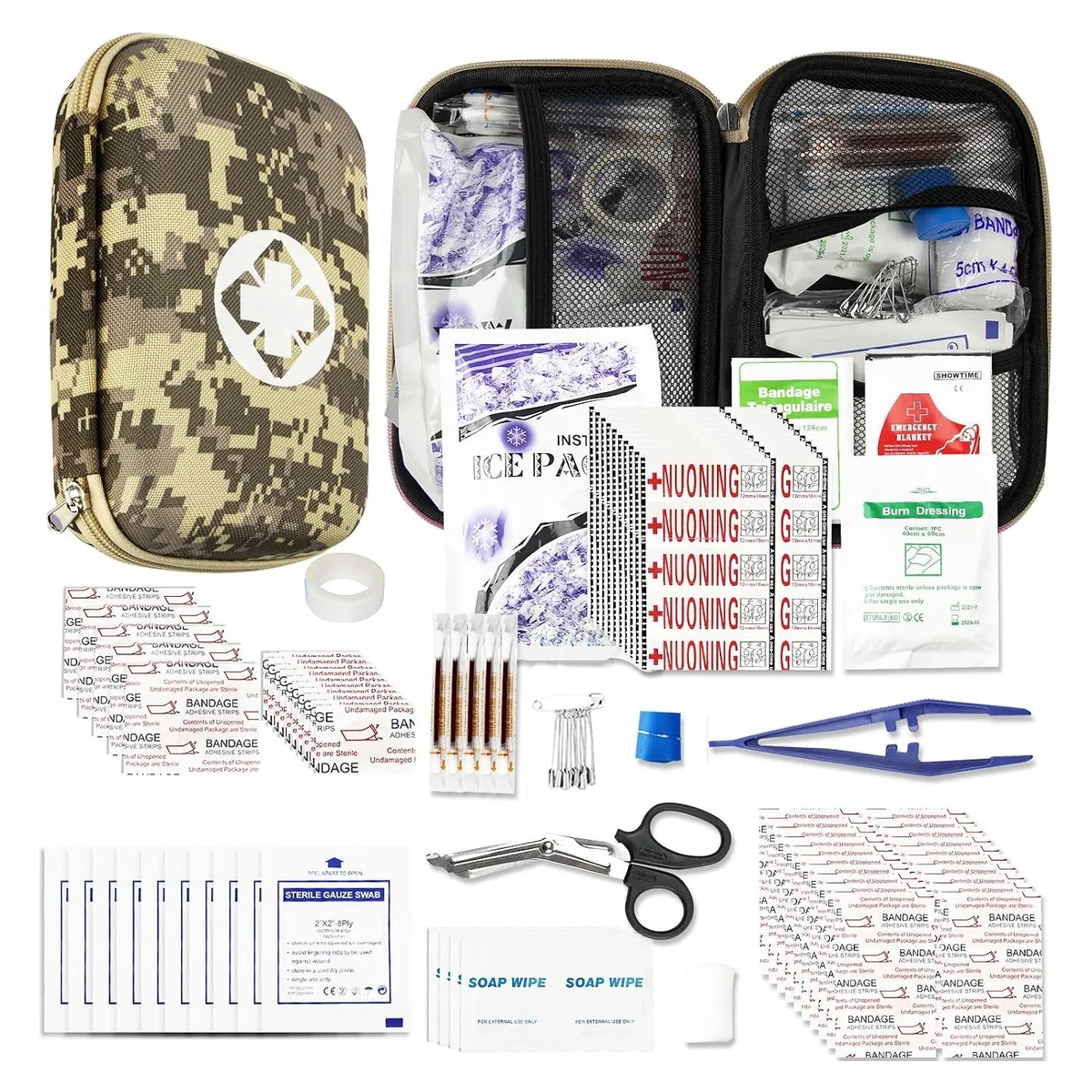 AMORNING 276-Piece First Aid Kit, Camouflage case
