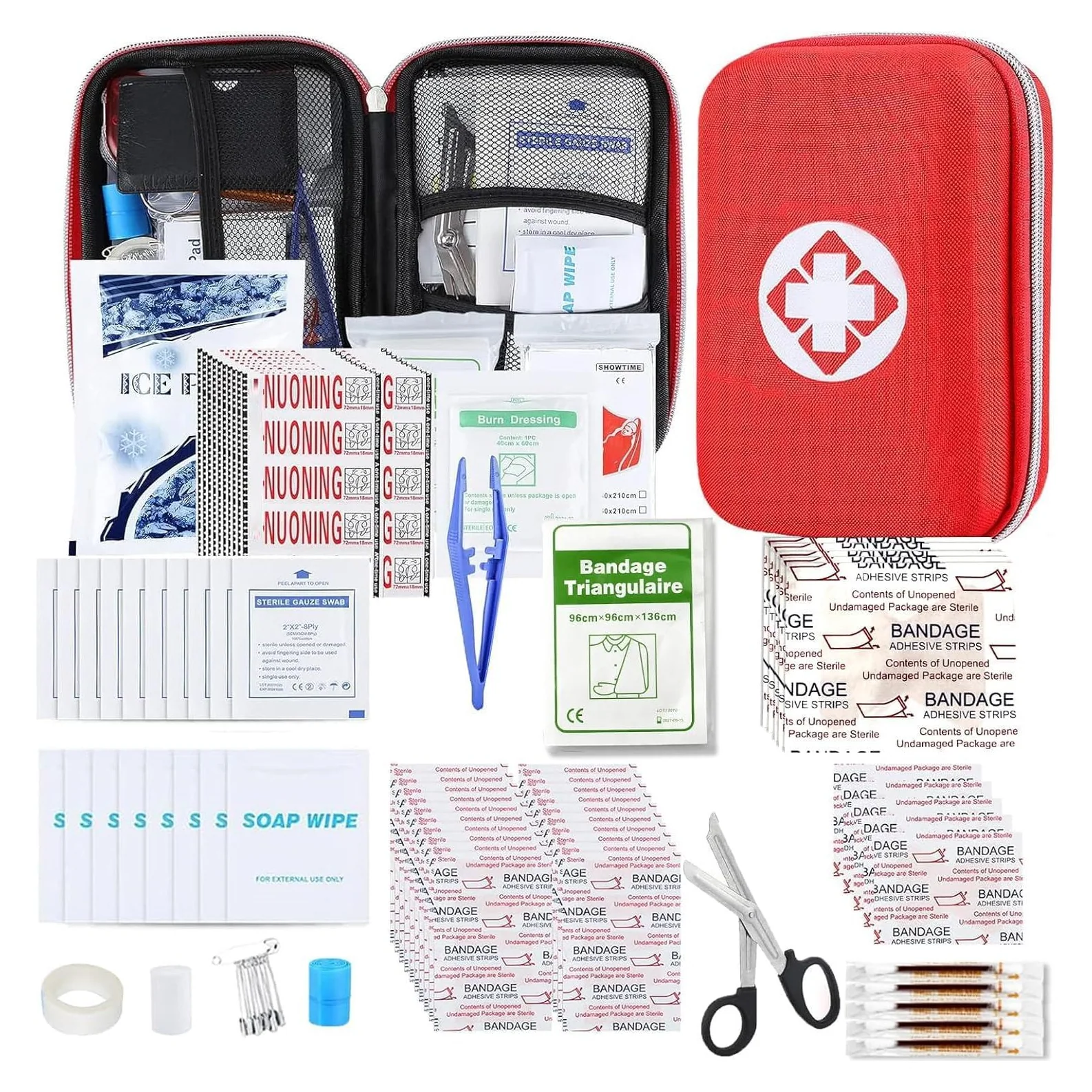 AMORNING 276-Piece First Aid Kit, Red case